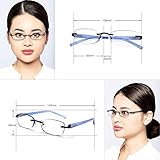 FEIVSN 3-Pack Rimless Reading Glasses For Women, Lightweight Spring Hinge Readers, Classic Elegant Artistic Eyeglasses UV 400 (Mix 1.75 Etc)