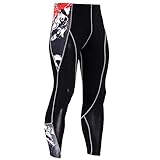 Men's Workout Set Compression Shirt and Pants Top Long Sleeve Sports Tight Base Layer Suit Quick Dry & Moisture-Wicking Grey&Red M