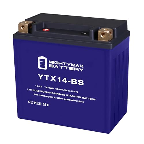 Mighty Max Battery Mighty Max Battery YTX14-BS LIFEPO4-12 Volt 12 AH, 400 CCA, Lithium Iron Phosphate (LiFePO4) Battery
