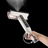 Window Squeegee Cleaner, JEHONN 3 in 1 Window Cleaning Tools with Spray Scrubber Handle Window Washer for Glass Outdoor