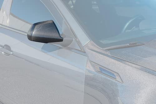 for 2009-2014 Cadillac CTS CTS-V Gen.2 Models | GM Factory Style Carbon Fiber Tape-On Front Side Mirror Cover Pair MC-351-BKCF