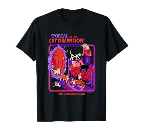 Steven Rhodes Cat Dimension Portal Retro Dark Humor Artist T-Shirt