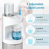 FOVVZDIL Automatic Mouthwash Dispenser, 19.35oz Touchless Electric Wall-Mounted & Countertop, Rechargeable Mouth Wash Dispensers for Bathroom with Magnetic Cups for Kids & Adults, White