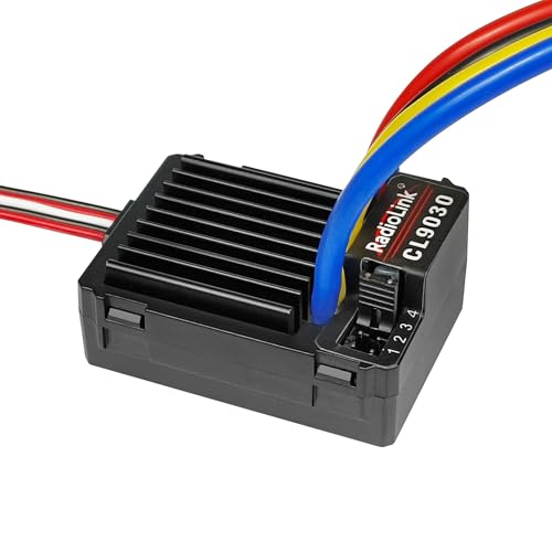 Radiolink CL9030 90A (2-4S) Brushed ESC Waterproof Built-in 5A BEC Selectable 5.5V/7.5V Electronic Speed Controller for RC Crawlers Tanks Cars Boats (XT60 Plug)