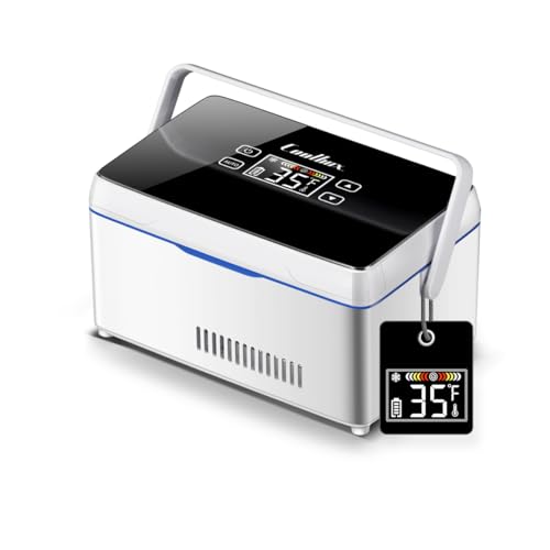 QIRDLP Insulin cooler travel box,Mini insulin travel case,medicine cooler,Portable Diabetic Box Keeping Cooling35℉ ~ 46 ℉ car Cooler Box,LED Display (Fahrenheit)