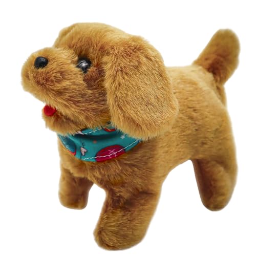 ZooPurrPets Battery Operated Flip Over Puppy – Interactive Plush Dog That Walks, Barks, Sits & Flips | Realistic Somersaulting Puppy Toy for Toddlers & Kids | Soft Dark Brown Fur & Lifelike Movements