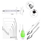 FULAIERGD 20ML Baby Bird Feeding Syringe Set Pet Syringe with 6 Pcs Curved Gavage Feeding Tubes and Bird Drinker Stainless Steel Metal Feeding Spoon for Baby Birds Parrot Small Pet