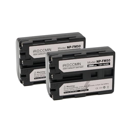 2Pcs NP-FM50 Battery,2500mAh Battery for Sony Cybershot DSC-F828 DSC-F707 DSC-F717 DSC-R1 DSC-S30 DSC-S50 DSC-S70 DSC-S75 DSC-S85 DSR-PDX10 HVL-ML20M HVR-A1 GV-D1000 HDR-HC1 HDR-SR1 MVC-CD200