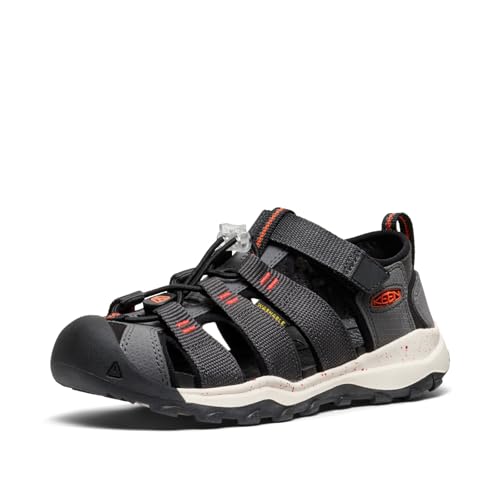 KEEN Newport Neo H2 Closed Toe Water Sandals, Magnet/Spicy Orange, 2 US Unisex Big Kid