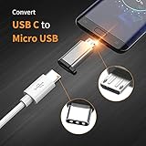 USB-C to Micro USB Adapter, 3-Pack USB Type C Female to Micro USB Male Converter USB C to Micro B 2.0 Charge & Data Sync Compatible with Samsung Galaxy S7 S6 J7 Note 5 Kindle Ps4 and More -Grey