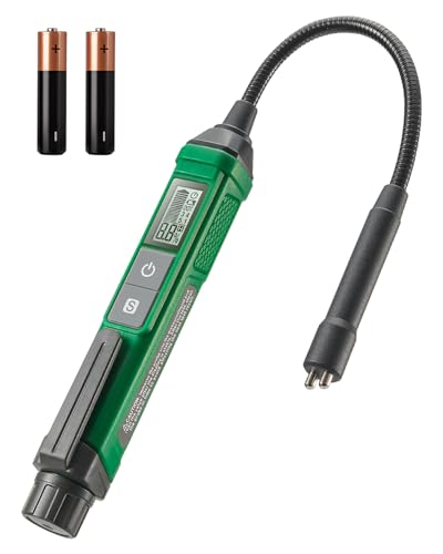 TESMEN TBF-200 Brake Fluid Tester with 8.5-Inch Corrosion Resistance Gooseneck Probe, High-Precision Brake Fluid Tester Pen with Data Hold, 3 Colors Backlight Alarm for DOT3, DOT4, DOT5.1-Green