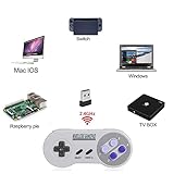 ZAMPAM Wireless Controller for Mini SNES (Classic Edition, Only Works with Original Mini SNES Gamepad with USB Wireless Receiver Compatible with Switch, Windows,iOS,Liunx,Android Device (2 Packs)