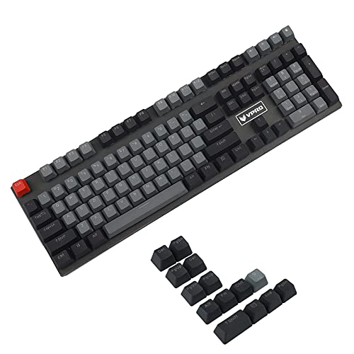YMDK Double Shot 122 Dyed PBT Shine Through OEM Profile Keycap Rainbow Carbon Sunset Backlit Keycaps for MX Switches Mechanical Keyboard（Only Keycap） (Dolch 122 Key)