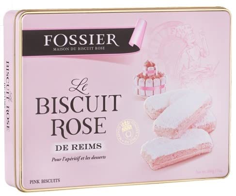 Maison Fossier - Biscuits Rose of Reims France - Vanilla flavour (Collector's gift metal box) - 7.05oz/ 200gr