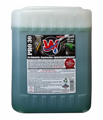 Wash Chems Pro 30 Touchless Industrial Construction Equipment One Step Detergent Soap Concentrate No Brushing, Commercial Grade Professional Auto Foam Cleaner