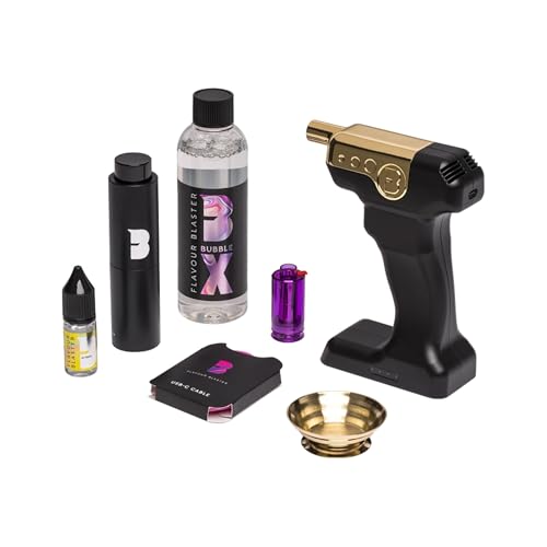New Flavour Blaster Mini 2 Cocktail Gun Kit | Smoking Cocktail Machine, Edible Bubbles & Aroma | Smoke Bubble Gun for Elevating Drinks & Food with Flavor-Rich Clouds | Cocktail Gift Sets | Black