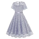 Embroidered Flower Dress for Women Short Prom Dresses Embroidery Sequins Glitters Dresses Vintage Cocktail Wedding Guest Dresses for Women Semi Formal Dresses Glitter Sequin Sparkly Dress Light Blue M