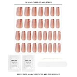 Dashing Diva Glaze Nail Strips - Chocolate Glaze | Works with Any LED Nail Lamp | Long Lasting, Semicured Gel Nail Strips | Contains 32 Salon Quality Black Nail Wraps, 1 Prep Pad, 1 Nail File