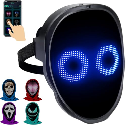 AINSKO Face Transforming Led Mask-APP Controlled,Cool Lighting Face Mask for Cosplay Party Christmas Gift (USBC Rechargable)