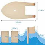 Deekin 48 Packs DIY Wood Sailboat Craft Wooden Boat Toy Rubber Band Paddle Model Boat Kits to Build and Paint for DIY Craft Gift Birthday Carnival Party, 5.51 x 2.76 Inch