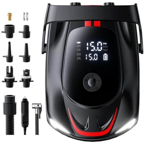 CAZITE 50PSI Paddle Board Pump Electric Portable, SUP Air Pump for Paddleboard with Auto-Off, Deflate Function, and 12V DC Car Connector for Stand Up Paddle Boards, Boats, Tents, Mattresses
