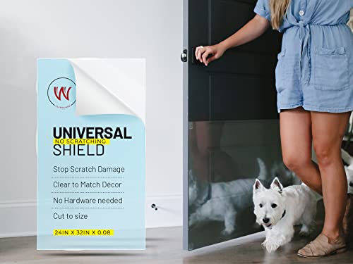 CLAWGUARD PLEXIGLASS Universal Scratch-Shield - Crystal Clear Thick Scratch Guard to Stop Dogs and Cats Scratching Doors, Screens, Walls and Surfaces. Keep Paws Safe and Home Clean (32in x 24in)