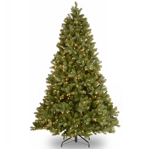 National Tree Company Pre-Lit 'Feel Real' Artificial Full Downswept Christmas Tree, Green, Douglas Fir, Dual Color LED Lights, Includes PowerConnect and Stand, 6.5 Feet