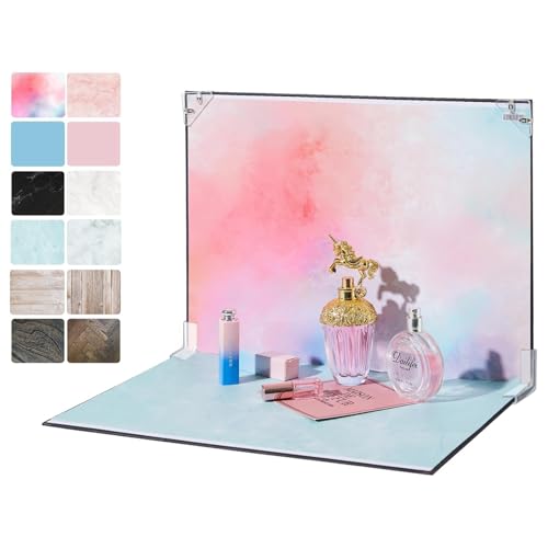 16x11.5 Inch Photo Backdrop Board Small Product Photography Backdrop Kit, 6PCS Double Sided 12 Patterns Flat Lay Background Paper Photoshoot Props, for Food Jewelry Cosmetics Photography