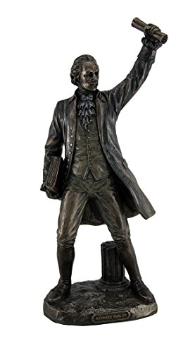 VERONESE DESIGN 13 Inch Tall Alexander Hamilton Founding Father Declaration of Independence American Gift and Collectible Cold Cast Bronzed Resin Statue