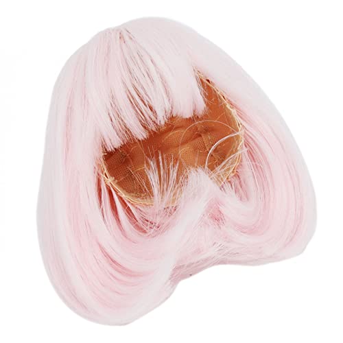 GLOGLOW Doll Wig, Shoulder Length 3 Piece Internal Mesh Straight Bang BJD Hair for Present