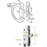 Sliding Patio Door Handle Set with Key Cylinder and Mortise Lock, Full Replacement Handle Lock Set Fits Door Thickness from 1-1/2" to 1-3/4", 3-15/16” Screw Hole Spacing, Reversible Design(Non-Handed)