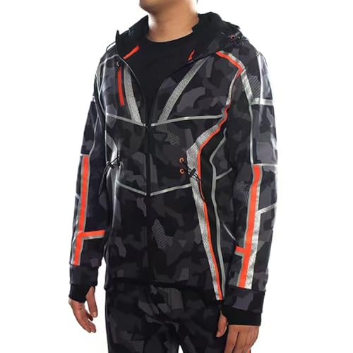 JJZPGZIN Fashion Nano Camouflage Tony Hoodie Suit for Stark Cosplay Sweatshirt M