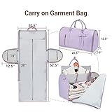 Garment Bags for Travel for Women, Stylish Garment Duffle Bag, Convertible & Foldable 2 in 1 PU Suit Bag For Hanging Clothes, Business Trip Bag With Toiletry Pocket & Shoes Compartment, Purple