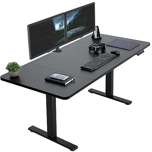 VIVO Electric 60 x 30 in Standing Desk, Memory Height Adjustment, 1B Series, Black Top Black Frame, DESK-KIT-1B6B-30