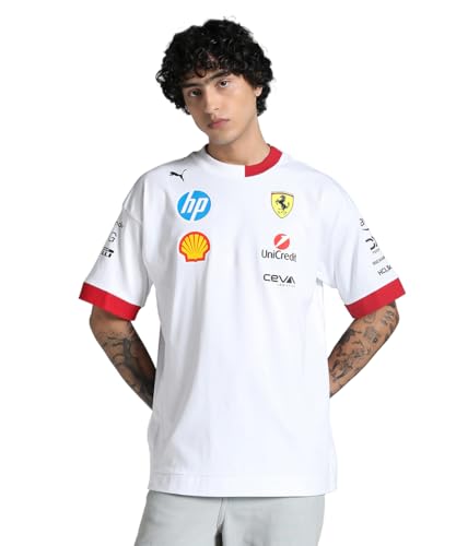 PUMA Scuderia Ferrari F1 2025 Driver's Oversized Tshirt - White - Size: Medium