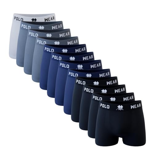 Polo Wear Men’s Underwear Microfiber Low Rise Trunks Breathable Assorted Colors Multipack 12-pack Large
