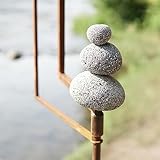 Aura Life Modern Zen Garden Spinner Kinetic Wind Sculpture with Rock Cairn & Stake - Relaxing Outdoor Spinners for Yard and Garden - Handmade Outdoor Wind Art Vane Sculptures (Bare Steel)