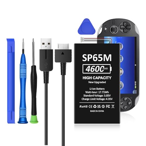 SHENMZ for Ps Vita 1000 Battery and Charger Cable,High Capacity New 0 Cycle Battery Replacement for Sony PS Vita PlayStation Vita PCH-1006 PCH-1001 PCH-1101 PSV 1000 SP65M Games with Repair Tool Kit