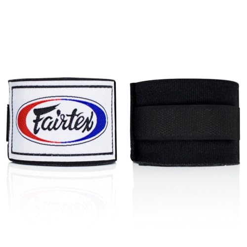 Fairtex HW2 Elastic Cotton Handwraps, 120' and 180" Full Length Hand Wraps-Many Colors (Black, 180")