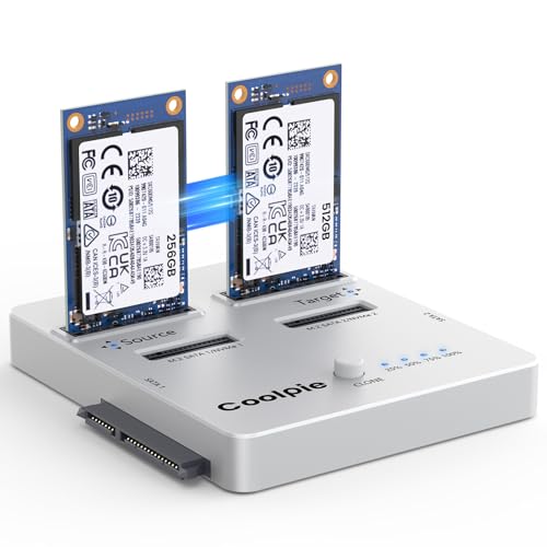 Coolpie 3-in-1 SSD Cloner, USB3.2 Gen2x2 20Gbps M.2 Reader, Offline Clone M.2 NVMe/SATA, mSATA, SATA 2.5''/3.5'' HDD/SSD Cloner