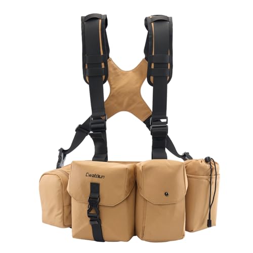 Camnoon DSLR Camera Harness - Chest Pack Vest Bag Waist Pack - Waterproof for Body Lens Smartphone Water Bottle