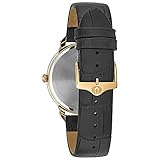 Bulova Men's Classic 3-Hand Quartz Black Leather Strap Watch, Roman Numeral Markers, 41mm Style: 97A123