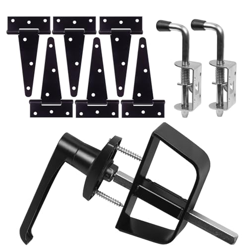 GEDSIOLD Shed Door Hardware - Complete with Hinges, Latches, and L-Handle Lock - Includes Window and Door/Window Hinge Set, for Gates, playrooms