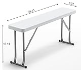 BTEXPERT 3-Piece Set Plastic Portable Folding Beer Picnic Table & Two Benches Seats Foldable Heavy Duty White for Party RV Patio Dining Event Camping Outdoor Activity Commercial Family Home Garden