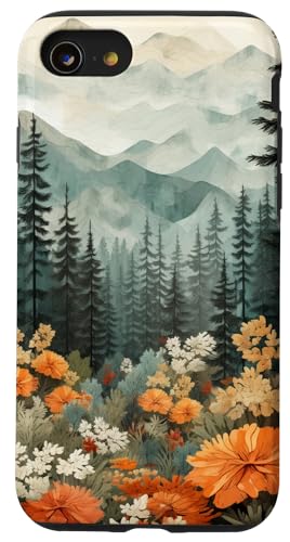 Boho Floral Forest Pine Tree Nature Mountain Case for iPhone SE (2020) / 7 / 8