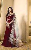 Delisa New Desiner Indian/Pakistani eid Special Ethnic/Partywear wear Georgette Anarkali Gown LT (Red, MEDIUM-40)