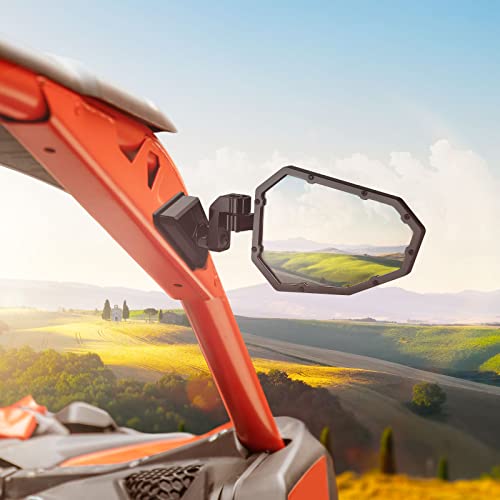 kemimoto X3 Aluminum Side Mirrors Compatible with Can Am Maverick X3 & Max XRS XDS Turbo R RR 2017-2025, Full Billet Aluminum Construction Mirrors Fit Windshield