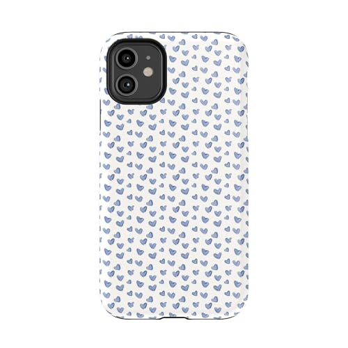 Casely iPhone 11 Case | Lovebug | Blue Hearts | Essential Slim Dual-Layer Protective Case Design