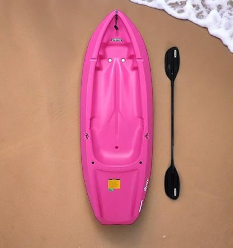Generic The Wave 6' Youth Kayak with Paddle. Designed for Stability and Safety, It's The Perfect Choice for Young Paddlers Ready to Conquer The Water (Pink, 1 Pack), 90098