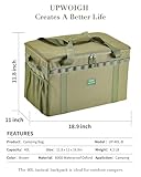 UPWOIGH Tactical Large Camping Storage Bag, 40L Green Collapsible Camping Accessories Organizer, 600D Oxford Fabric, Waterproof Bottom Adjustable 2 Dividers, Heavy Duty Duffle Bag Overlanding Gear